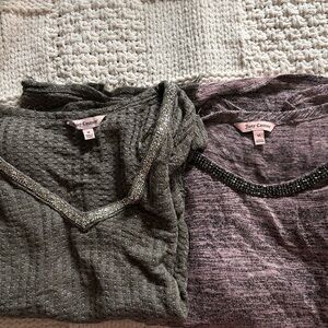 Juicy Couture Bundle of 2 Short Sleeve Beaded Neck Shirts